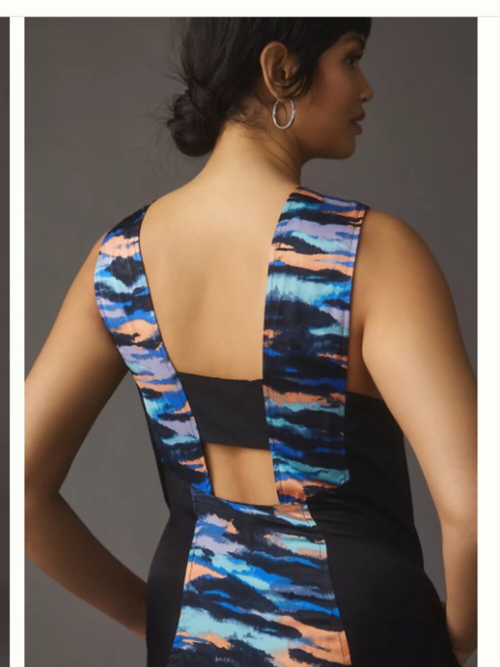 Maeve Black V-neck Maxi Dress Watercolor size 6 NWT - Picture 3 of 14
